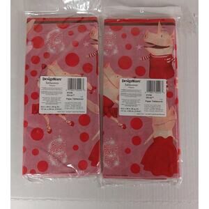 Lot of 2 Olivia Paper Table Cover 54"x 96" Birthday Party Pig Red and Pink 2011